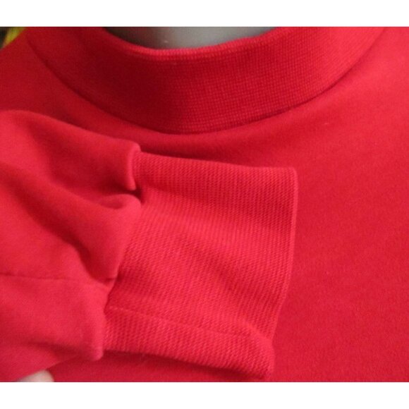 MOCK TURTLENECK SINGLE STITCH XL Vintage 1990's Men's Tee XL RED LS T-shirt USA - Picture 4 of 5